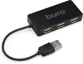 USB-хаб BURO BU-HUB4-U2.0-Slim 4 x USB 2.0, BU-HUB4-U2.0-Slim