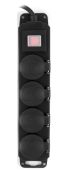 Сетевой фильтр BURO 400MDP 10 м чёрный, 400MDP-10-B