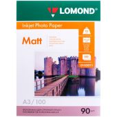 Упаковка бумаги LOMOND InkJet Photo Paper A3 100л 90г/м², 0102011