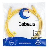 Патч-корд Cabeus UTP кат. 5e жёлтый 3 м, PC-UTP-RJ45-Cat.5e-3m-YL