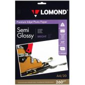 Упаковка бумаги LOMOND Premium InkJet Photo Paper A4 20л 260г/м², 1103301