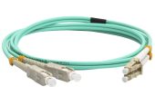 Оптический патч-корд LANMASTER MM 9/125 мкм аква 1 м, LAN-2LC-2SC/OM3-1.0