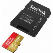 Photo Карта памяти SanDisk Extreme Plus + Adapter microSDXC UHS-I Class 1 64GB, SDSQXBZ-064G-GN6MA