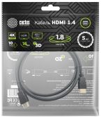 Вид Видео кабель CACTUS HDMI (M) -> HDMI (M) 1.8 м, CS-HDMI.1.4-1.8