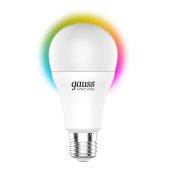 Фото Умная лампа Gauss IoT Smart Home E27, 1 055лм, свет - RGB, грушевидная, 1180112