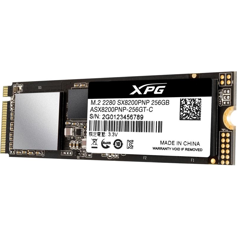 Картинка - 1 Диск SSD ADATA XPG SX8200 Pro M.2 2280 256GB PCIe NVMe 3.0 x4, ASX8200PNP-256GT-C