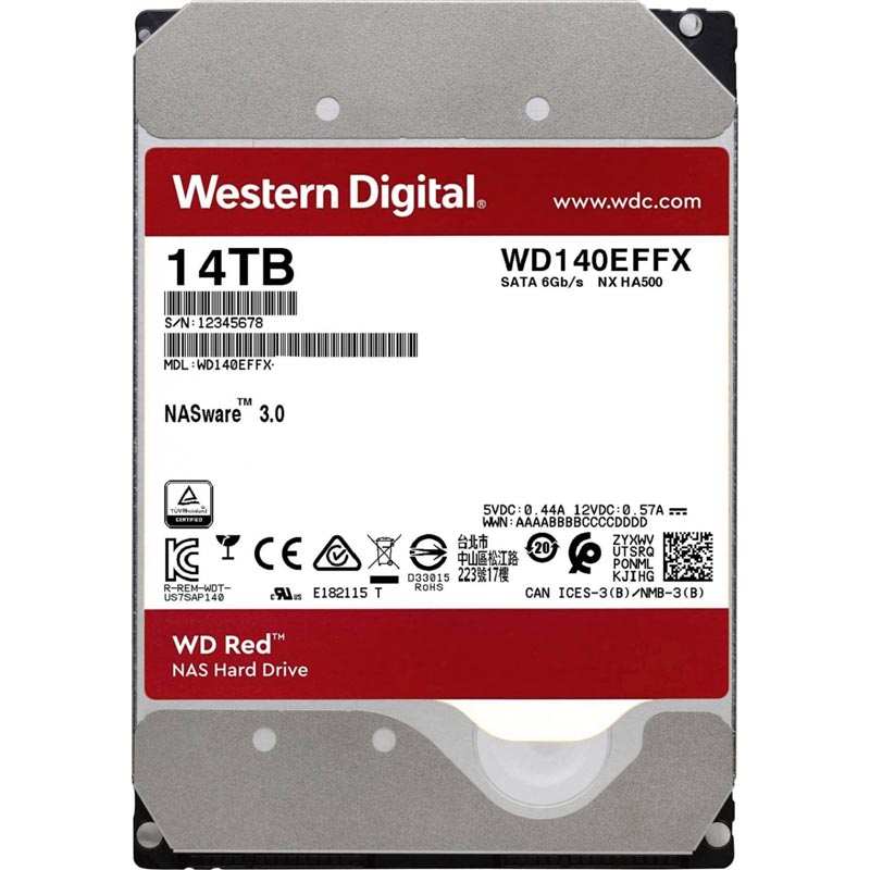 Картинка - 1 Диск HDD WD Red SATA III (6Gb/s) 3.5&quot; 14TB, WD140EFFX