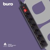 Вид Сетевой фильтр BURO 600SH-16 3 м чёрный, 600SH-16-3-B