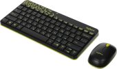 Комплект клавиатура/мышь Logitech MK240 Беспроводной чёрно-жёлтый, 920-008198