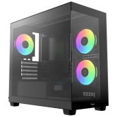 Корпус Ocypus Gamma C52 BK ARGB Mini Tower Без БП чёрный, Gamma-C52-B-KD300XX-GL