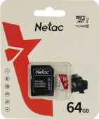 Фото Карта памяти Netac P500 ECO microSDHC UHS-I Class 1 C10 64GB, NT02P500ECO-064G-R