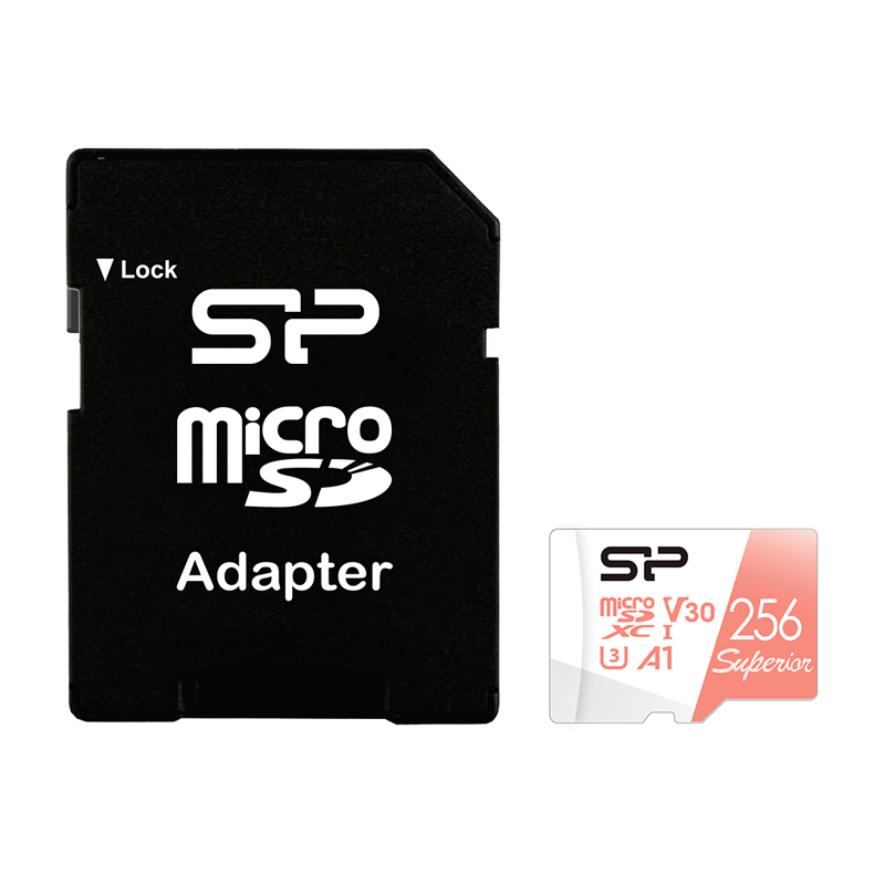 Карта памяти SILICON POWER Superior microSDXC UHS-I Class 3 C10 256GB, SP256GBSTXDV3V20SP