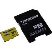 Карта памяти Transcend 500S microSDXC UHS-I Class 3 C10 64GB, TS64GUSD500S