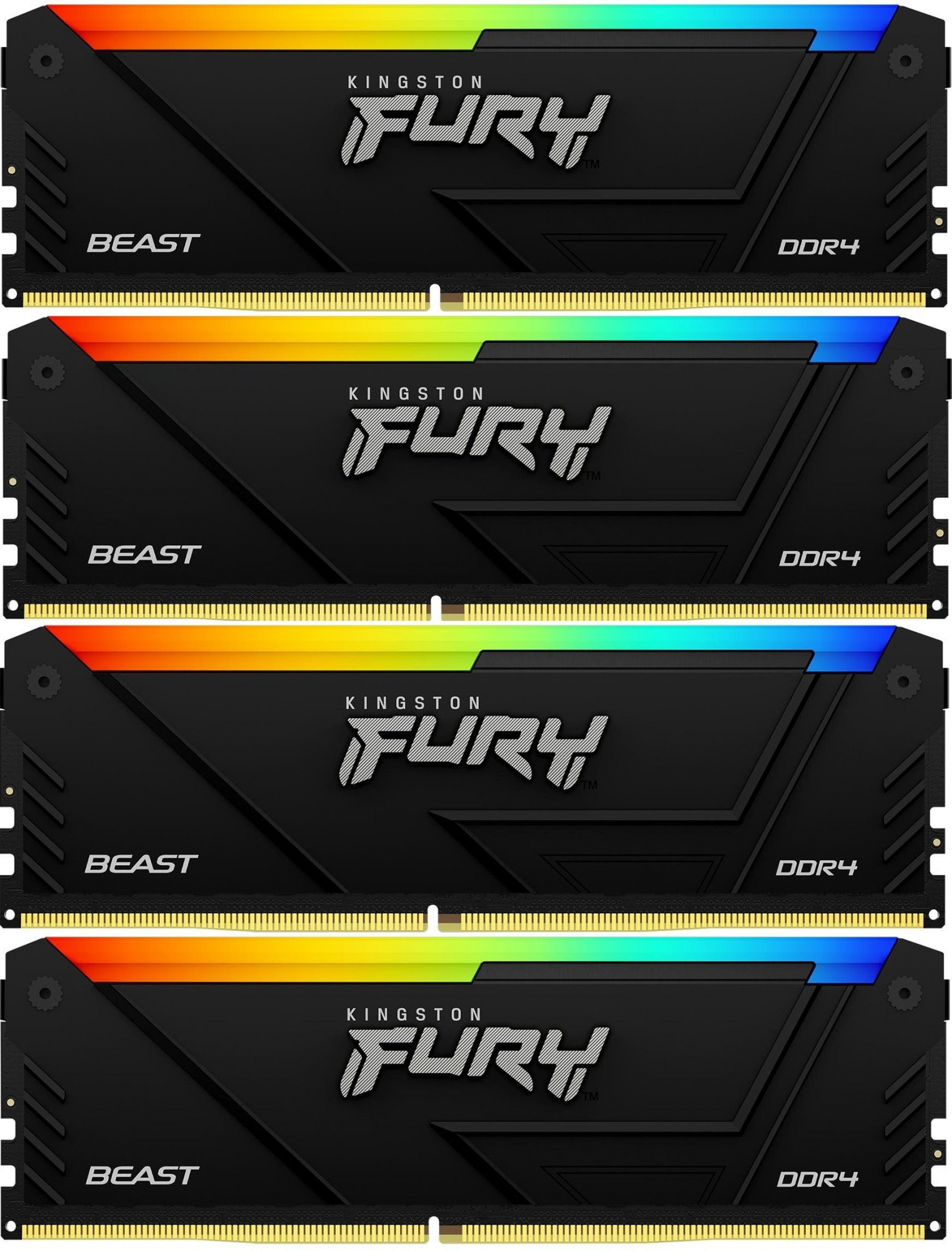 Комплект памяти Kingston Fury Beast 4х8 ГБ DIMM DDR4 3200 МГц, KF432C16BB2AK4/32
