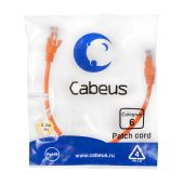 Патч-корд Cabeus UTP кат. 6 Оранжевый 0,3 м, PC-UTP-RJ45-Cat.6-0.3m-OR-LSZH