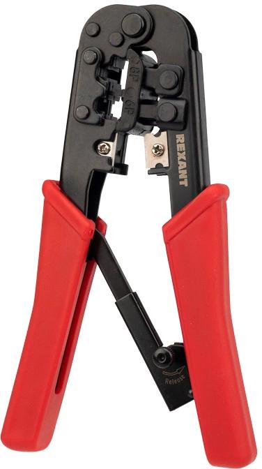 Инструмент обжимной Rexant HT-568R 12-3432 для RJ-45/RJ-12/RJ-11 красный, 12-3432