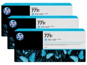 Вид Картридж HP 771C Струйный Светло-голубой 775мл комплект, B6Y36A