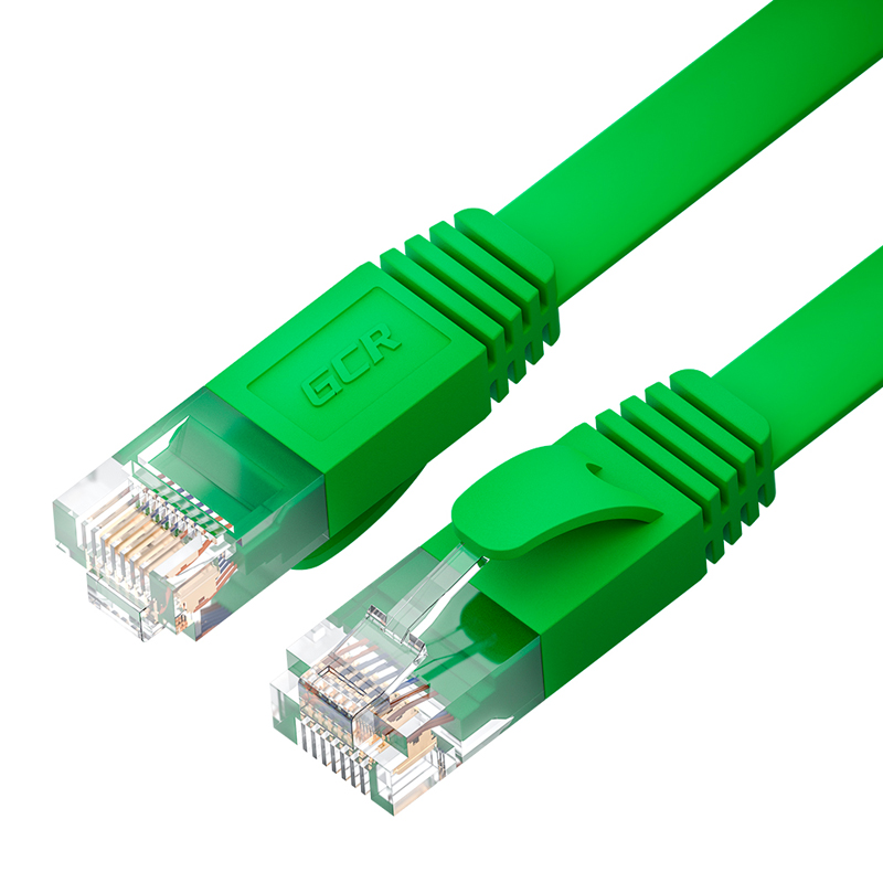 Патч-корд Greenconnect UTP кат. 6 Зелёный 7,5 м, плоский, GCR-52844