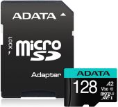 Фото Карта памяти ADATA Premier Pro microSDXC UHS-I Class 3 C10 128GB, AUSDX128GUI3V30SA2-RA1