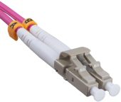 Оптический патч-корд Cabeus 50/125 мкм розовый 2 м, OP-50-OM4-LC-LC-2M