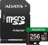 Карта памяти ADATA UI3V30A2SP microSDXC UHS-I Class 3 C10 256GB, UD256GUI3V30A2SP-RA1
