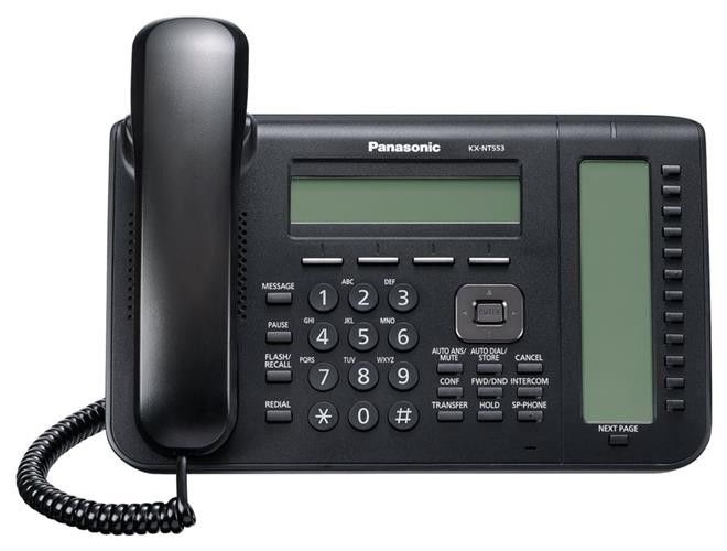 Картинка - 1 IP-телефон Panasonic KX-NT553 MGCP без БП Чёрный, KX-NT553RU-B