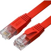 Патч-корд Greenconnect UTP кат. 6 красный 7.5 м, плоский, GCR-52876