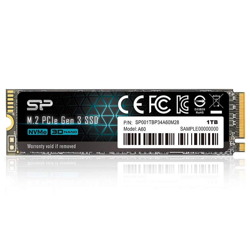 Картинка - 1 Диск SSD SILICON POWER P34A60 M.2 2280 1TB PCIe NVMe 3.0 x4, SP001TBP34A60M28