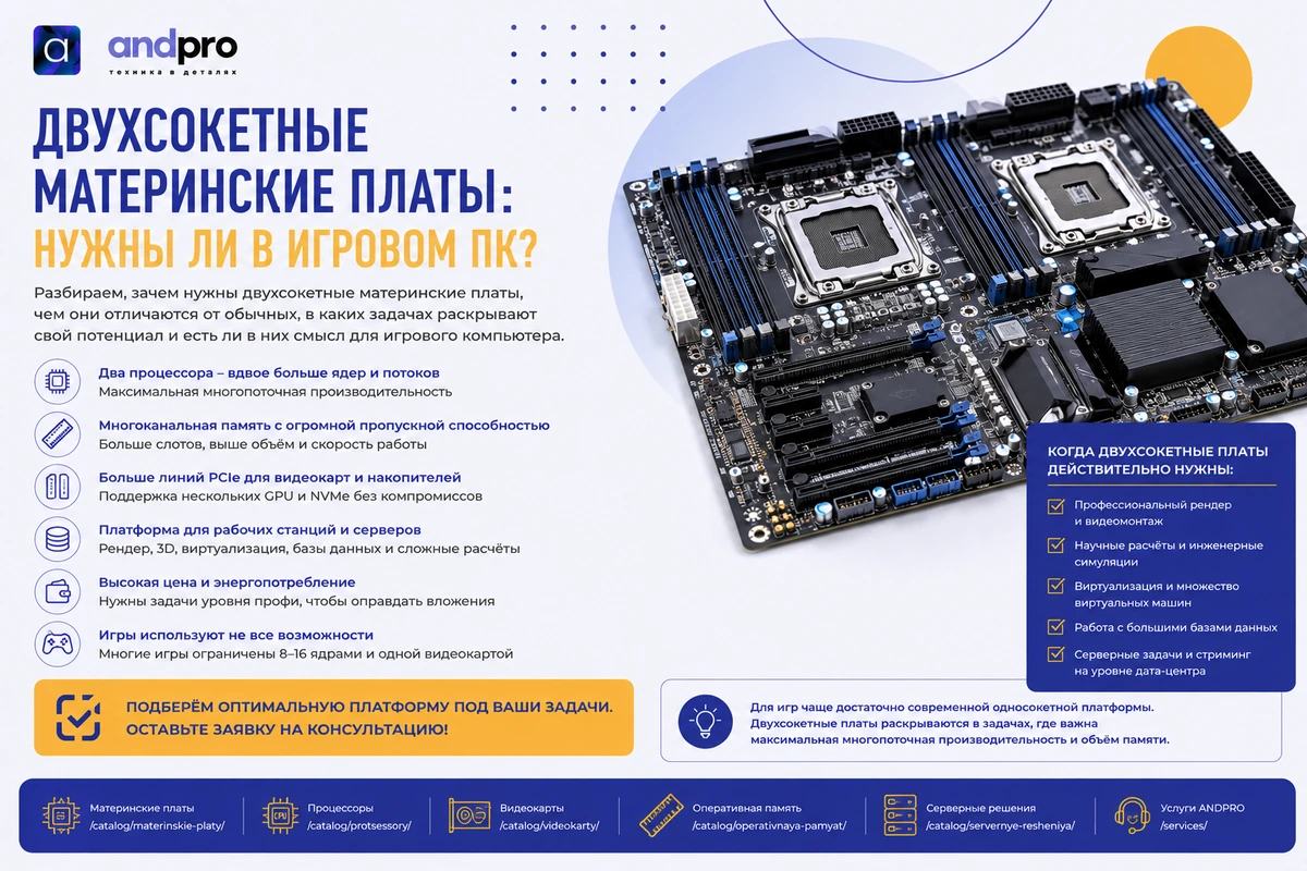 Двухсокетные материнские платы: нужны ли в игровом ПК