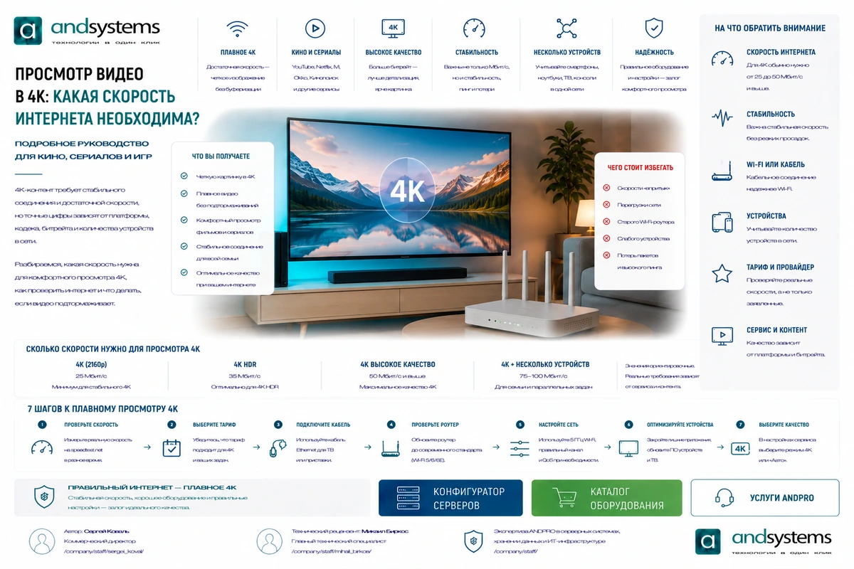 Просмотр видео в 4K: какая скорость интернета необходима?