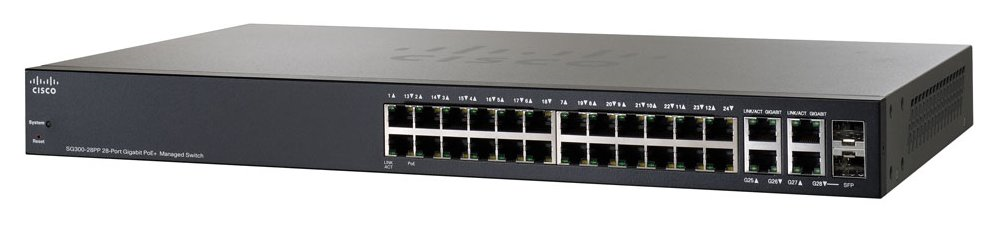Картинка - 1 Коммутатор Cisco SG300-28PP 24-PoE Управляемый 28-ports, SG300-28PP-K9-EU