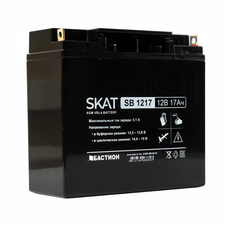 Батарея для дежурных систем Бастион SKAT SB 12 В, SKAT SB 1217