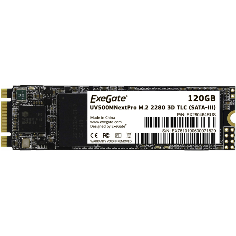 Картинка - 1 Диск SSD Exegate NextPro Series M.2 2280 120GB SATA III (6Gb/s), EX280464RUS