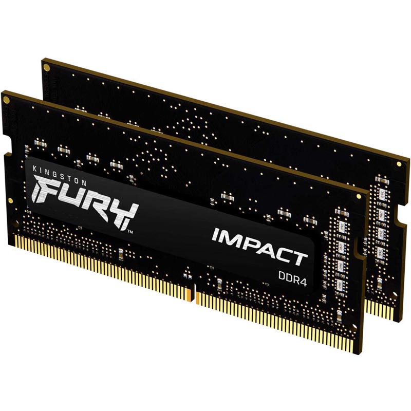 Картинка - 1 Комплект памяти Kingston FURY Impact 32GB SODIMM DDR4 3200MHz (2х16GB), KF432S20IBK2/32