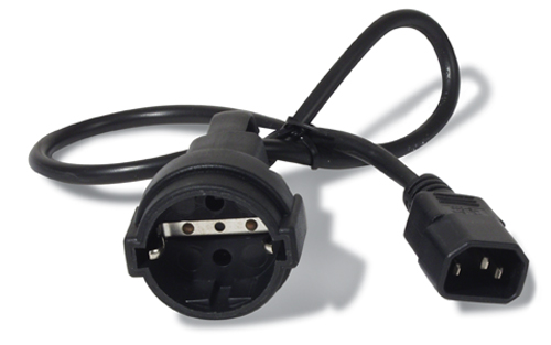 Картинка - 1 Кабель питания APC Power Cord IEC-320 C14 -&gt; Schuko outlet 10A 0.60м, AP9880