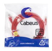 Патч-корд Cabeus UTP кат. 5e красный 5 м, PC-UTP-RJ45-Cat.5e-5m-RD-LSZH