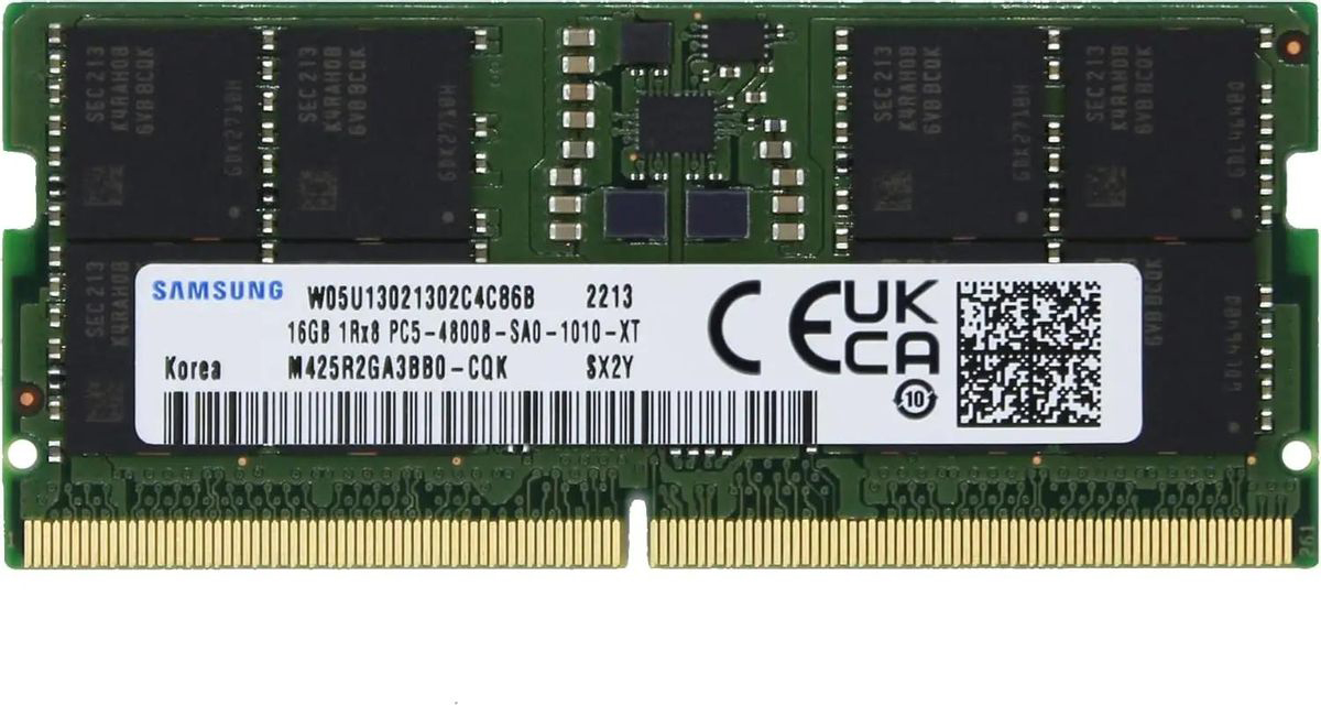 Модуль памяти Samsung 16 ГБ SODIMM DDR5 4800 МГц, M425R2GA3BB0-CQK