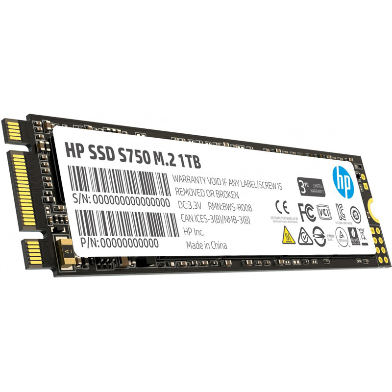 Картинка - 1 Диск SSD HP S750 M.2 2280 1TB SATA III (6Gb/s), 16L57AA