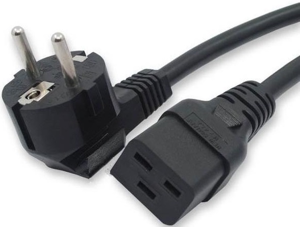 Кабель питания Filum IEC 320 C19 -> Schuko CEE 7 16A 0.5 м, FL-PC-SH90/C19-C-0.5-BK