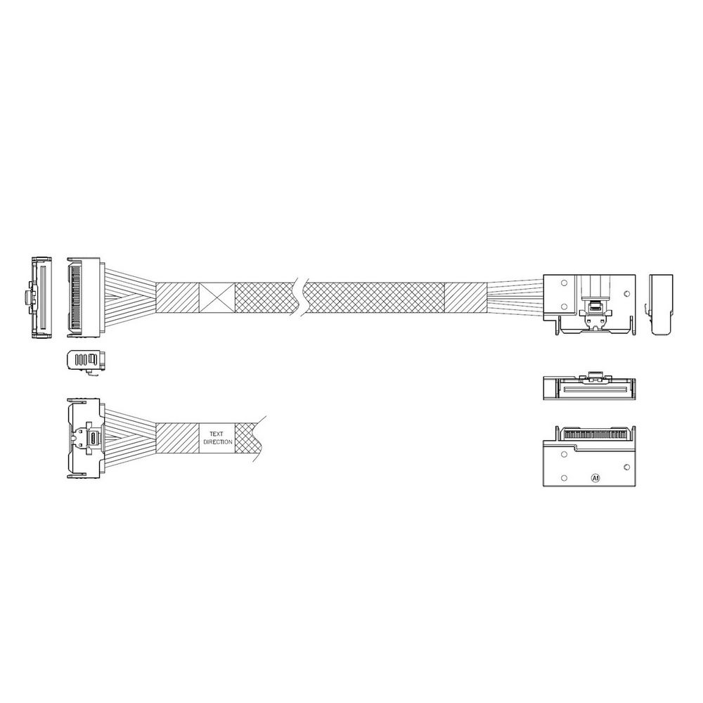 Кабель данных Luxshare MCIO x8 74P -> MCIO x8 74P 0.8 м, L285MM003-SD-R