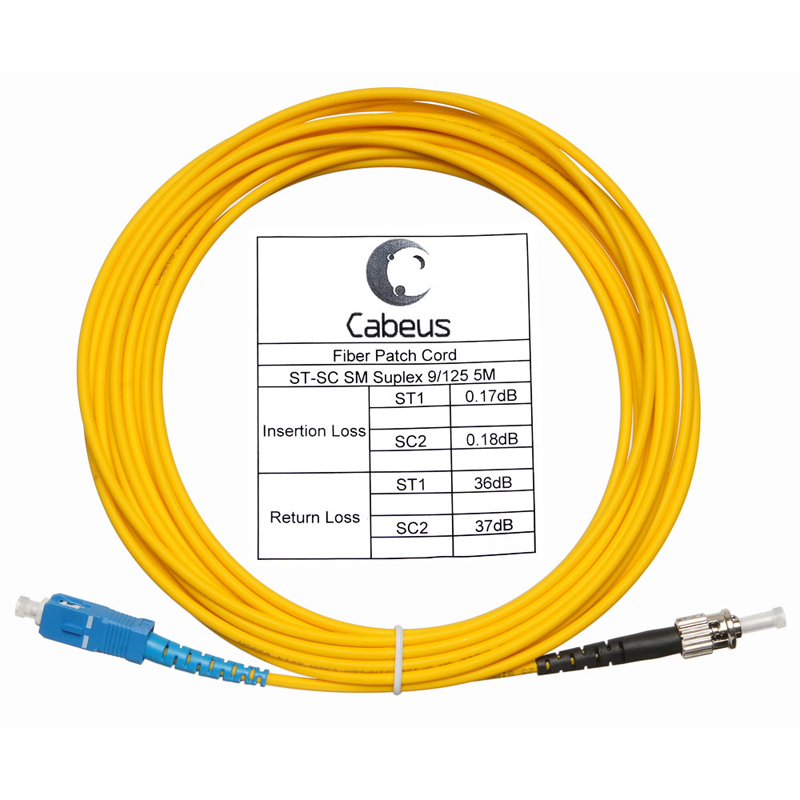 Оптический патч-корд Cabeus SM 9/125 мкм жёлтый 5 м, FOP(s)-9-SC-ST-5m