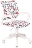 Кресло детское БЮРОКРАТ BUROKIDS 1 W рисунок, ткань, BUROKIDS 1 W-REDLIPS