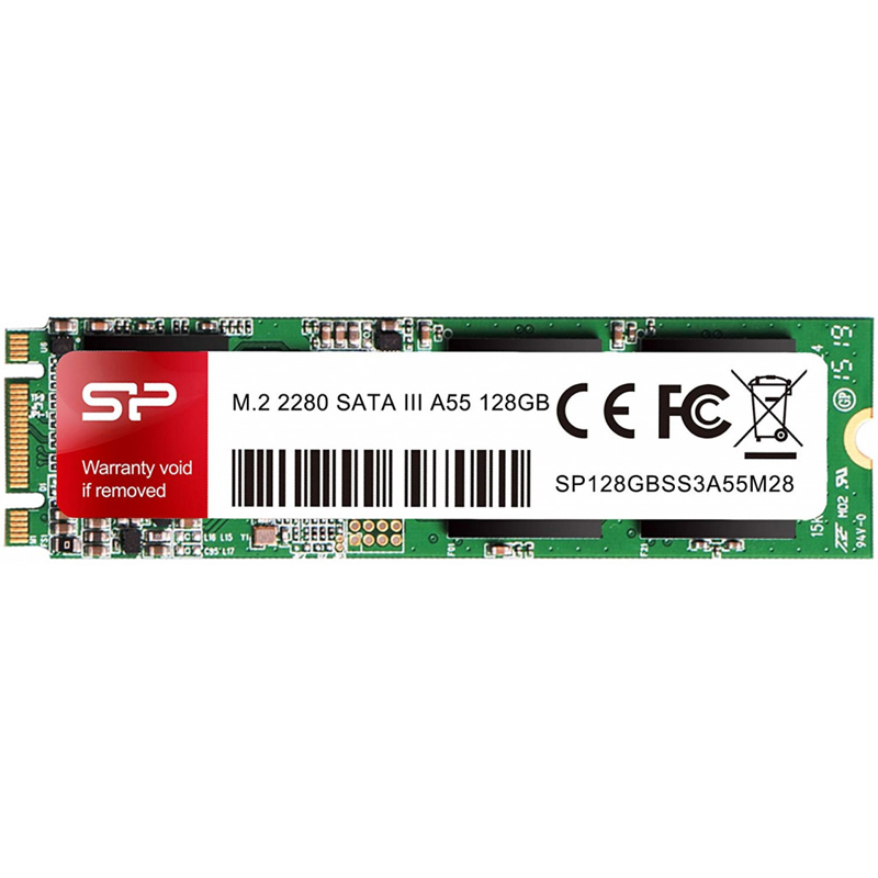 Картинка - 1 Диск SSD SILICON POWER A55 M.2 2280 128GB SATA III (6Gb/s), SP128GBSS3A55M28