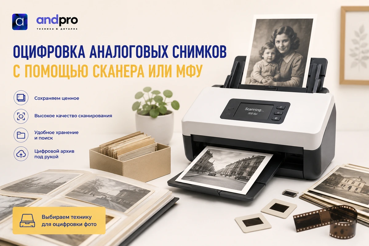Оцифровка аналоговых снимков с помощью сканера или МФУ