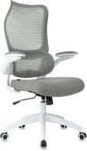 Кресло для руководителей БЮРОКРАТ Sigma WH 1 серый, сетка/ткань, SIGMA WH 1 GREY