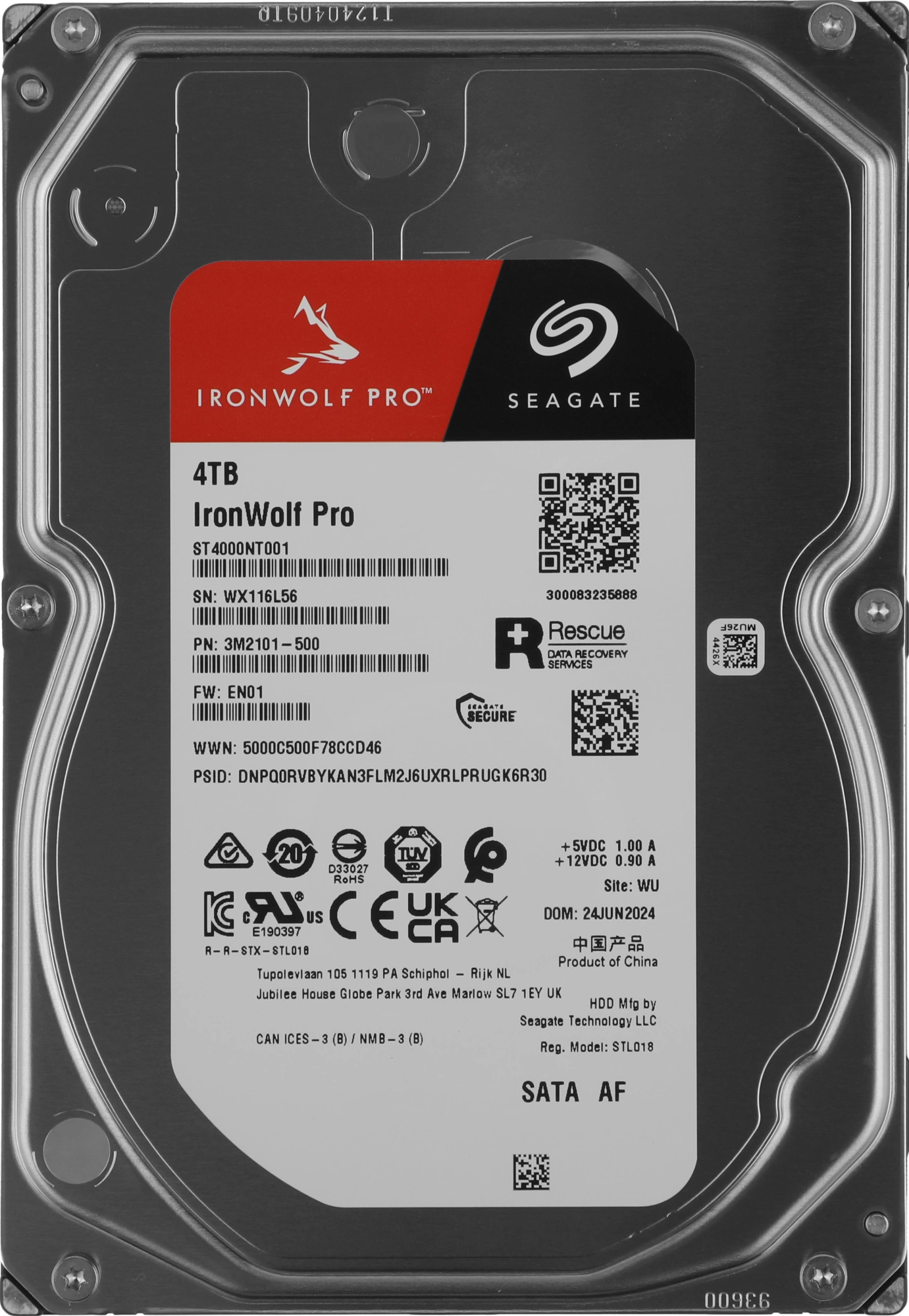 Диск HDD Seagate Ironwolf Pro SATA 3.5" 4 ТБ, ST4000NT001