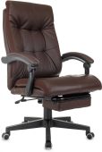 Кресло для руководителей БЮРОКРАТ CH-824MSG-BF коричневый, эко.кожа/ткань, CH-824MSG-BF/BR-PU