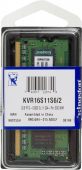 Модуль памяти Kingston ValueRAM 2 ГБ SODIMM DDR3 1600 МГц, KVR16S11S6/2