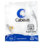 Патч-корд Cabeus S/FTP кат. 6a серый 0,3 м, PC-SSTP-RJ45-Cat.6a-0.3m-LSZH