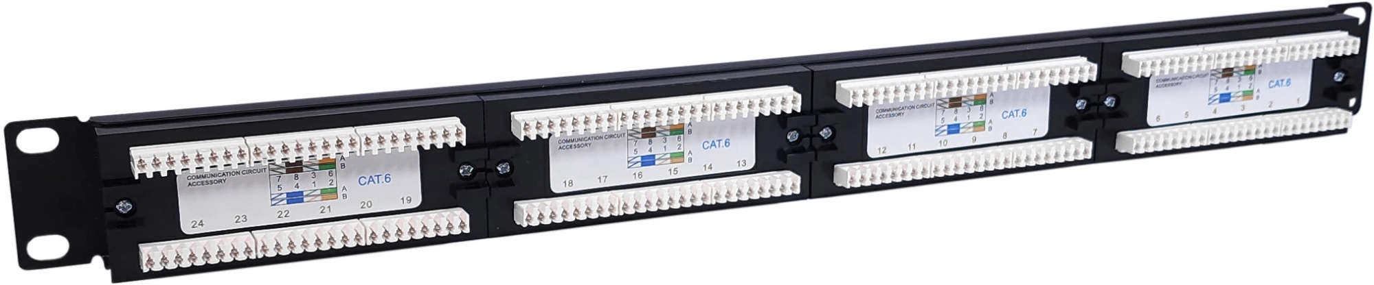 Патч-панель NTSS 24-ports UTP RJ-45 1U, NTSS-PP-1U-24-UTP-RJ45-6-D